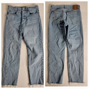 Levi's Premium Wedgie Jeans 28 Slim Straight High Rise Button Fly Stretch Fray